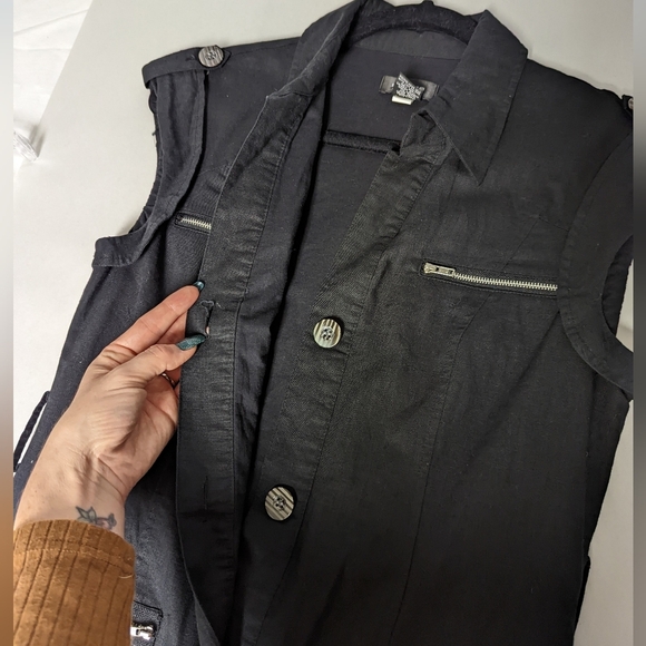 Spense Button Up Sleeveless Black Dress Size 8 - Picture 11 of 11